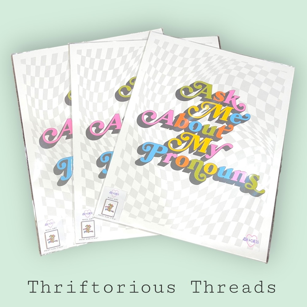 Ash + Chess Pronoun Print NWT